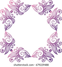 Beautiful floral frame. Vector illustration.