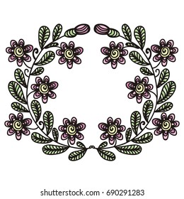 Beautiful floral frame. Vector illustration.