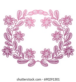 Beautiful floral frame. Vector illustration.