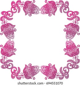Beautiful floral frame. Vector illustration.