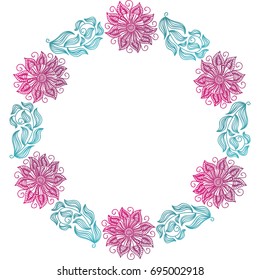 Beautiful floral frame. Vector illustration.