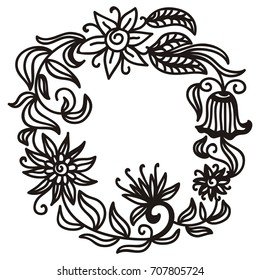 Beautiful floral frame. Vector illustration.