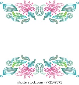 Beautiful floral frame. Vector illustration.