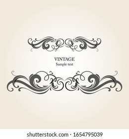 Beautiful floral frame in vintage style. Element for design. Vector illustration.