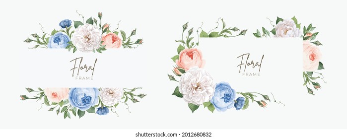 beautiful floral frame for wedding and decoration