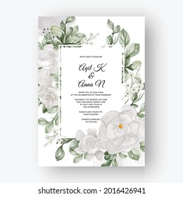 beautiful floral frame for wedding with gardenia white flower