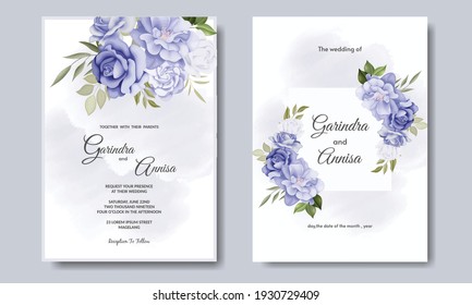  Beautiful Floral Frame Wedding Invitation Card Template Premium Vector