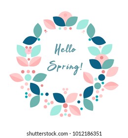 Beautiful Floral  Frame or Floral Wreath Border. Cute decorative background for wedding invitations, greeting cards, birthday, etc. Vector illustration.