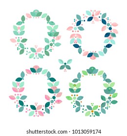 Beautiful Floral  Frame or Floral Wreath Border. Cute decorative background for wedding invitations, greeting cards, birthday, etc. Vector illustration.