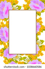 Beautiful floral frame for your designs, greeting cards, invitations for wedding, birthday, party, Valentine's day. Vector illustration