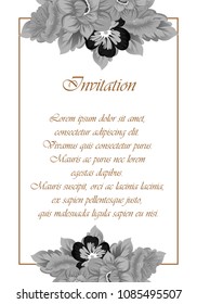 beautiful floral frame. For your printed products design. Congratulations and invitations to the wedding, birthday, Valentine's day and much more. Vector illustration.