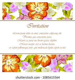 beautiful floral frame. For your printed products design. Congratulations and invitations to the wedding, birthday, Valentine's day, party and much more. Vector illustration.