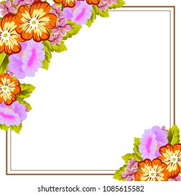 beautiful floral frame. For your printed products design. Congratulations and invitations to the wedding, birthday, Valentine's day, party and much more. Vector illustration.