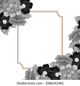 beautiful floral frame. For your printed products design. Congratulations and invitations to the wedding, birthday, Valentine's day and much more. Vector illustration.