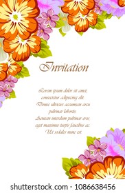 beautiful floral frame. For your printed products design. Congratulations and invitations to the wedding, birthday, Valentine's day, party and much more. Vector illustration.