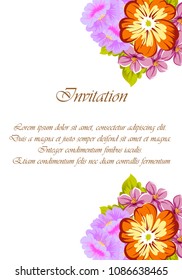 beautiful floral frame. For your printed products design. Congratulations and invitations to the wedding, birthday, Valentine's day, party and much more. Vector illustration.