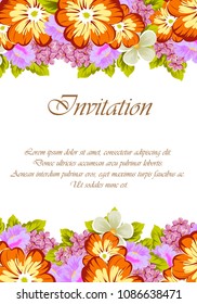 beautiful floral frame. For your printed products design. Congratulations and invitations to the wedding, birthday, Valentine's day, party and much more. Vector illustration.
