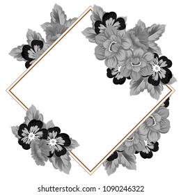beautiful floral frame. For your printed products design. Congratulations and invitations to the wedding, birthday, Valentine's day and much more. Vector illustration.