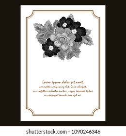 beautiful floral frame. For your printed products design. Congratulations and invitations to the wedding, birthday, Valentine's day and much more. Vector illustration.