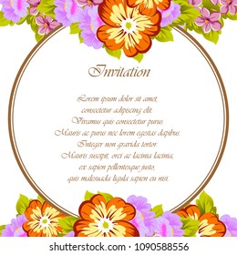 beautiful floral frame. For your printed products design. Congratulations and invitations to the wedding, birthday, Valentine's day, party and much more. Vector illustration.