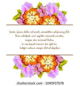 beautiful floral frame. For your printed products design. Congratulations and invitations to the wedding, birthday, Valentine's day, party and much more. Vector illustration.