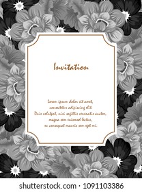 beautiful floral frame. For your printed products design. Congratulations and invitations to the wedding, birthday, Valentine's day and much more. Vector illustration.