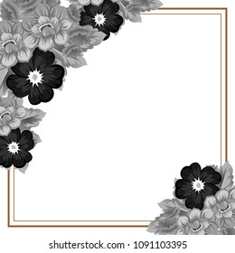 beautiful floral frame. For your printed products design. Congratulations and invitations to the wedding, birthday, Valentine's day and much more. Vector illustration.