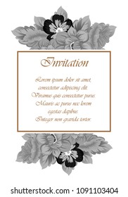 beautiful floral frame. For your printed products design. Congratulations and invitations to the wedding, birthday, Valentine's day and much more. Vector illustration.