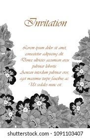 beautiful floral frame. For your printed products design. Congratulations and invitations to the wedding, birthday, Valentine's day and much more. Vector illustration.