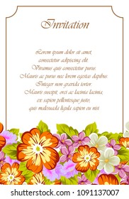 beautiful floral frame. For your printed products design. Congratulations and invitations to the wedding, birthday, Valentine's day, party and much more. Vector illustration.