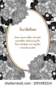beautiful floral frame. For your printed products design. Congratulations and invitations to the wedding, birthday, Valentine's day and much more. Vector illustration.