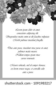 beautiful floral frame. For your printed products design. Congratulations and invitations to the wedding, birthday, Valentine's day and much more. Vector illustration.