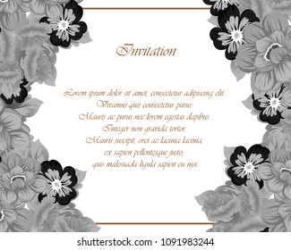 beautiful floral frame. For your printed products design. Congratulations and invitations to the wedding, birthday, Valentine's day and much more. Vector illustration.