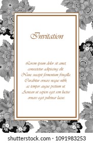beautiful floral frame. For your printed products design. Congratulations and invitations to the wedding, birthday, Valentine's day and much more. Vector illustration.
