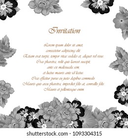 beautiful floral frame. For your printed products design. Congratulations and invitations to the wedding, birthday, Valentine's day and much more. Vector illustration.
