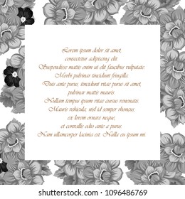 beautiful floral frame. For your printed products design. Congratulations and invitations to the wedding, birthday, Valentine's day and much more. Vector illustration.