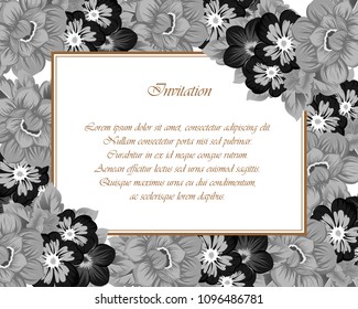 beautiful floral frame. For your printed products design. Congratulations and invitations to the wedding, birthday, Valentine's day and much more. Vector illustration.