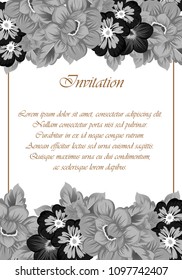 beautiful floral frame. For your printed products design. Congratulations and invitations to the wedding, birthday, Valentine's day and much more. Vector illustration.