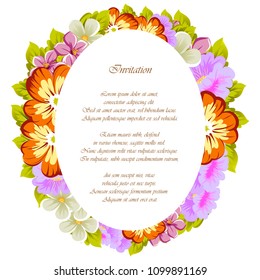 beautiful floral frame. For your printed products design. Congratulations and invitations to the wedding, birthday, Valentine's day, party and much more. Vector illustration.