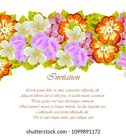 beautiful floral frame. For your printed products design. Congratulations and invitations to the wedding, birthday, Valentine's day, party and much more. Vector illustration.