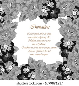 beautiful floral frame. For your printed products design. Congratulations and invitations to the wedding, birthday, Valentine's day and much more. Vector illustration.