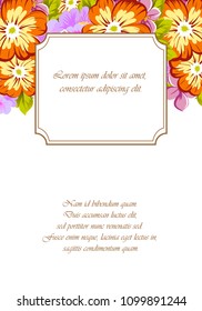 beautiful floral frame. For your printed products design. Congratulations and invitations to the wedding, birthday, Valentine's day, party and much more. Vector illustration.