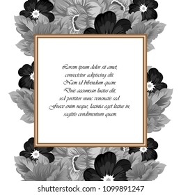 beautiful floral frame. For your printed products design. Congratulations and invitations to the wedding, birthday, Valentine's day and much more. Vector illustration.