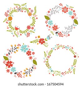 Beautiful floral frames collection
