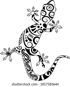 Beautiful Floral Gecko for Printing