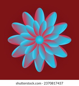 Hermosa forma de gradiente floral Diseño Ilustración gráfica