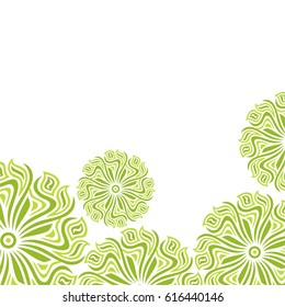 Beautiful floral green background. Vector illustration.