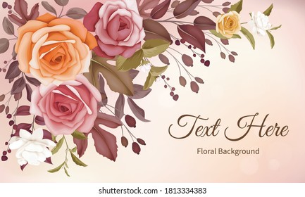 Beautiful floral hand drawing background frame