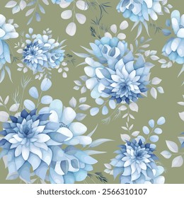 beautiful floral hand drawn seamless pattern