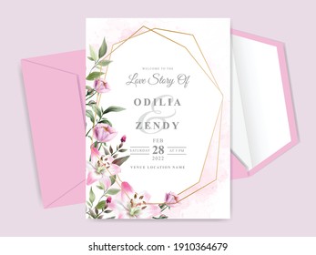 beautiful floral hand drawn wedding invitation cards